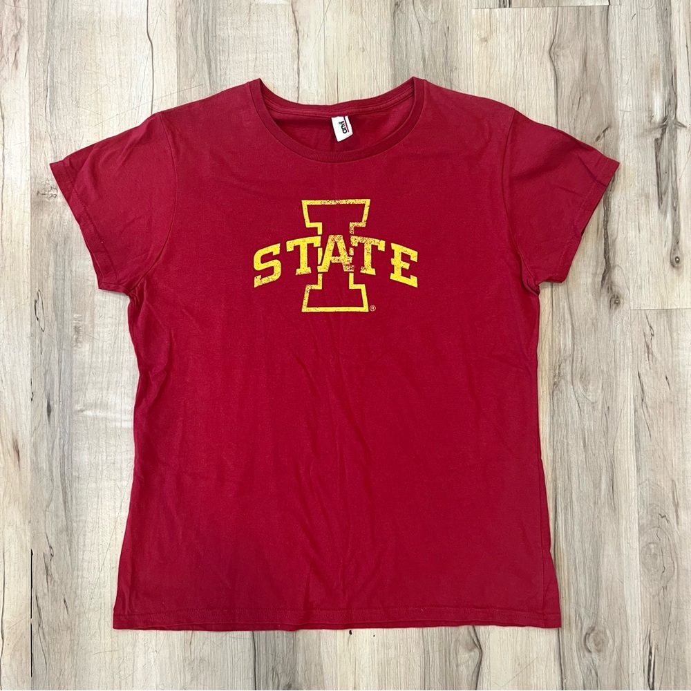 Anvil Iowa State Cyclones Red and Gold Logo Graphic Tee - Size Large